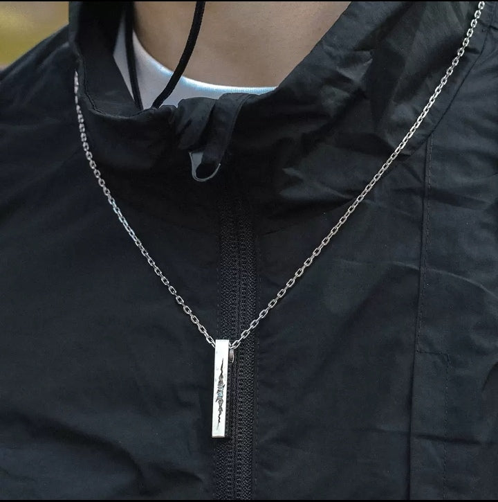 Vintage Silber Anhänger Crack S925 im minimalistischen Biker Stil