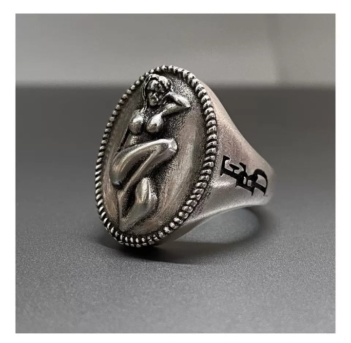 Siegelring 925 Silber ovales Motiv/Platte