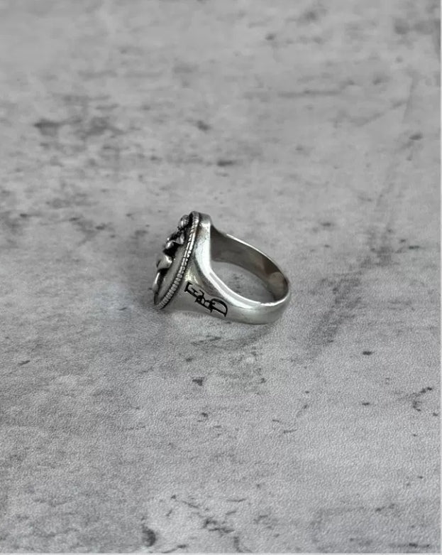 Siegelring 925 Silber ovales Motiv/Platte