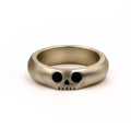 Vintage Silberring Skull S925 im matten Biker Stil