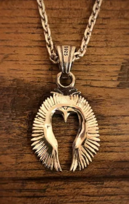Vintage Silber Anhänger Flying Eagle S925 im Native Style